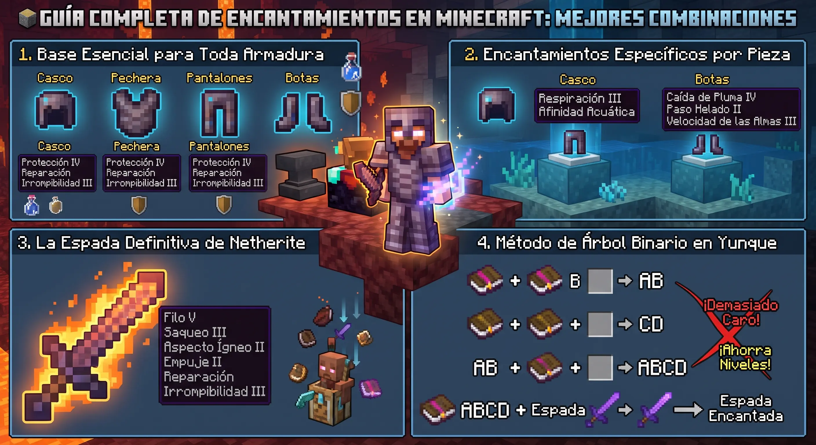 Guía Completa de Mejores Encantamientos en Minecraft